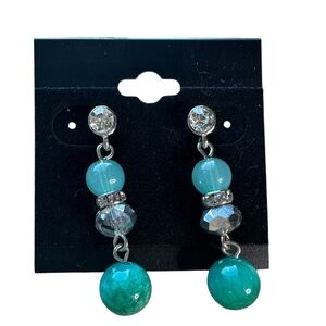 Aqua, Mint Green Drop Dangle earrings
